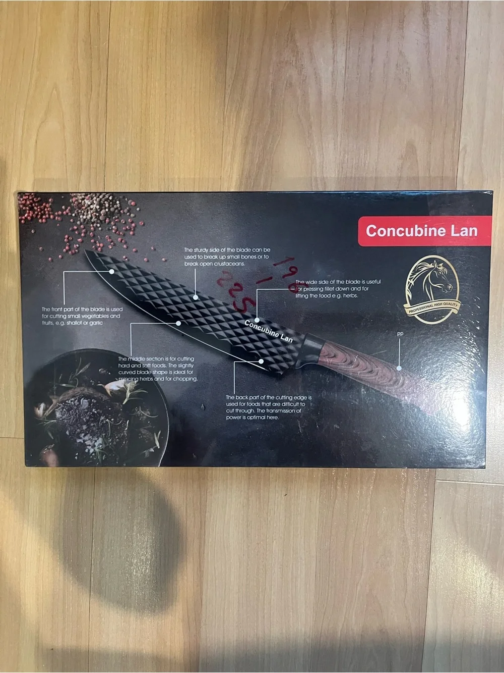 Concubine 6 piece Black & Wood Kitchen Knife Set with Scissors and peeler